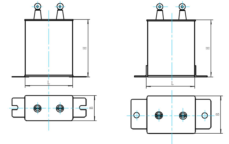 CBBT型交流金属化聚丙烯铁路电容器尺寸图